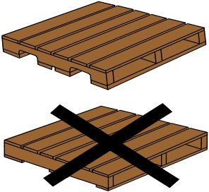 Груз должен быть уложен на специальные деревянные поддоны с вентиляционными каналами со всех сторон.